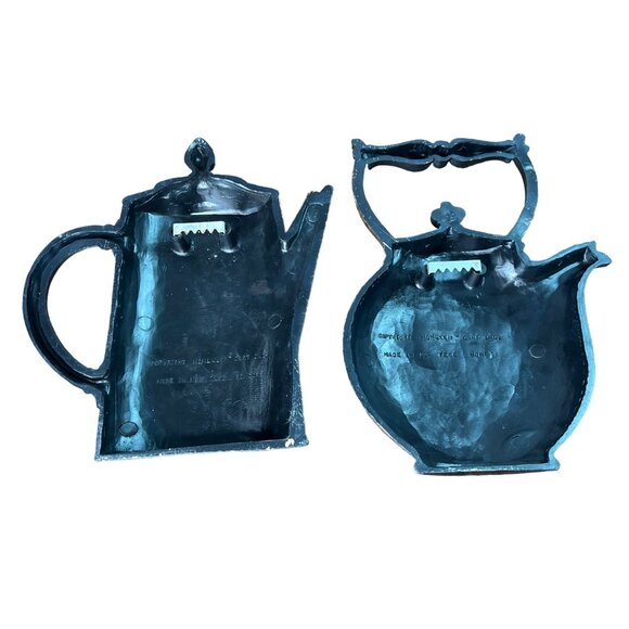 Vintage Homco Copper Patina Plastic Teapot & Pitcher Set Floral  Wall Hanging - Picture 6 of 12